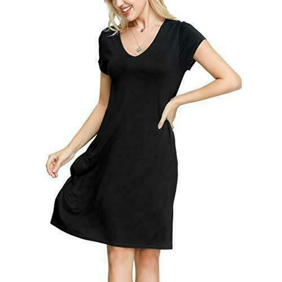 Ink + Ivy Womens Solid Pocketed Short Nightgown XX-Large Black