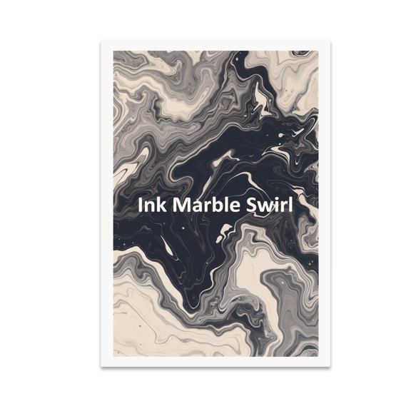Ink Marble Swirl Wall Art - Home Decor Enthusiast - 13x19 Poster Print