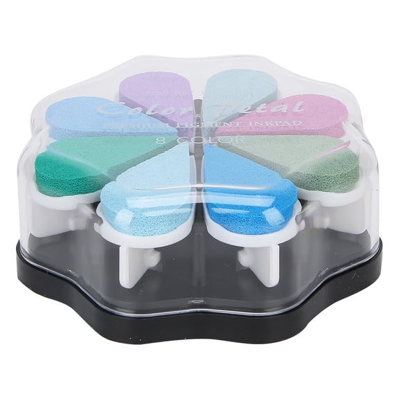 Ink Pad,8 Colors Petal Shape Schedule Book Scrapbook Colorful DIY Ink Pad Painting Accessory,Ink Pad