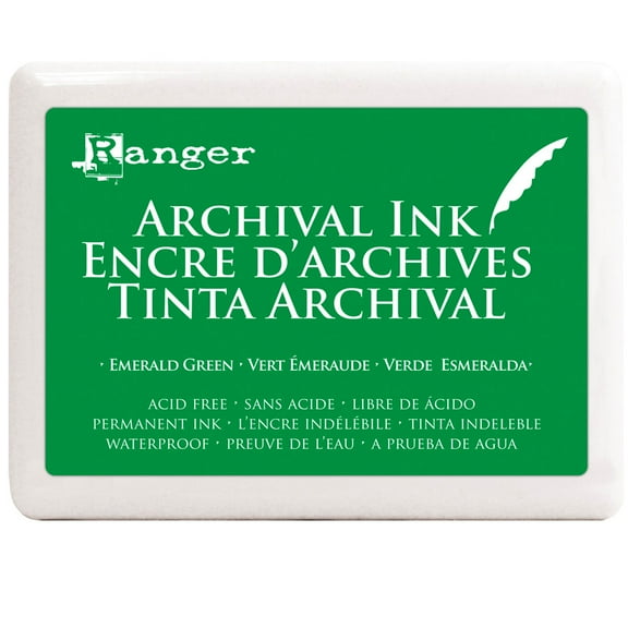 Ink Pad Jumbo Emerald Archival Dye Permanent Waterproof Rang