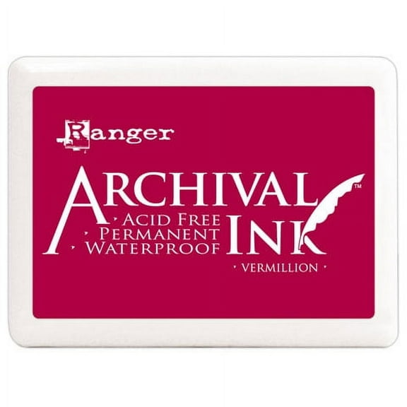 Ink Pad Jumbo Vermillion Archival Dye Permanent Waterproof