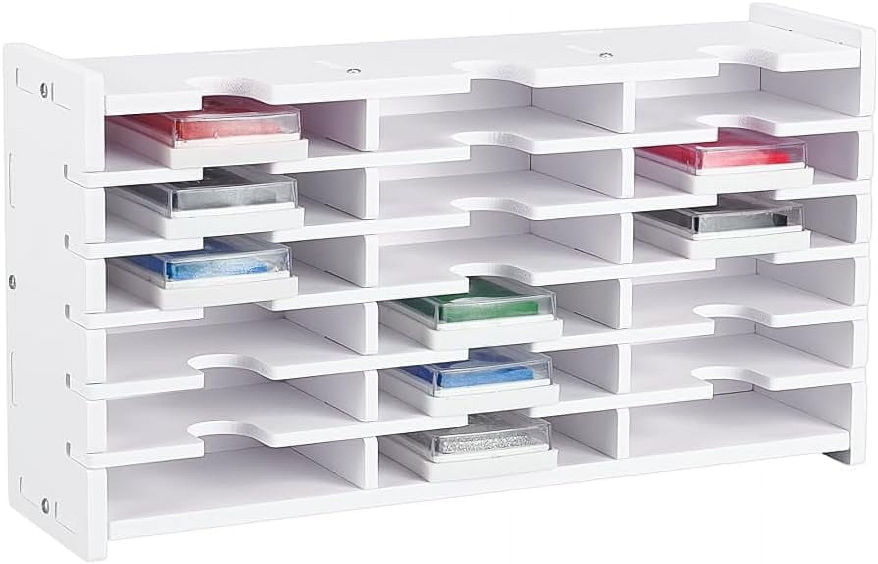 Ink Pad Storage Rack 18 Grids Inkpad Storage Box Stamp Pad Storage Organizer White Stamp Pad ...
