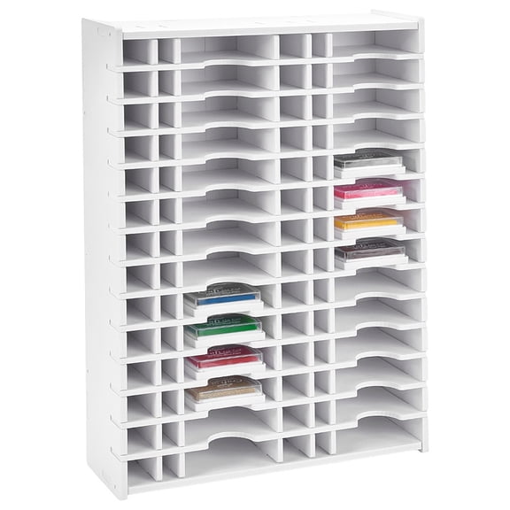 Ink Pad Storage Rack Stamp Organizer Holder for Desktop 28 Grids Inkpad Storage Box Inkpad Tray Organizer Rack Ink Pad Combo Racks 33.3x10.8x45cm
