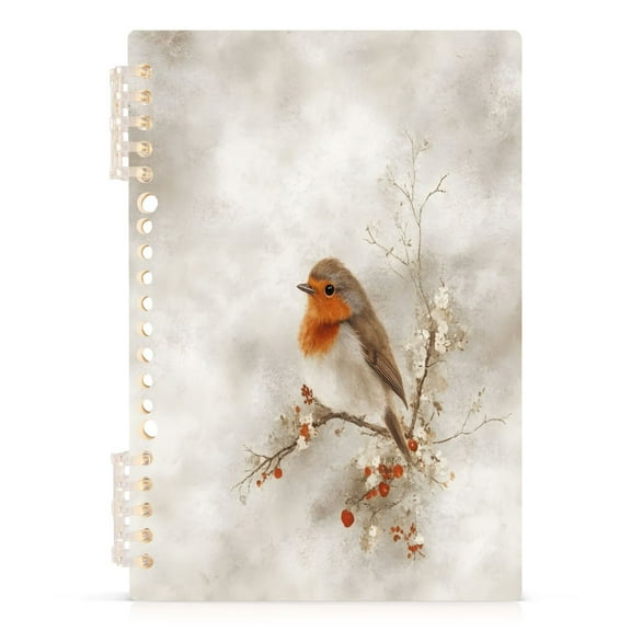 Ink Painting A5 8.3x5.7in PP Notebook, Adjustable Rings, 60 Sheets, Diary or Journey Note