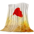 thumbnail image 1 of Ink Painting Poppy Bed Cover Coverlet Blanket Flannel Fleece Throws Blanket Cover Skin-Friendly Decorative Relaxing Velvet Cozy, 1 of 4