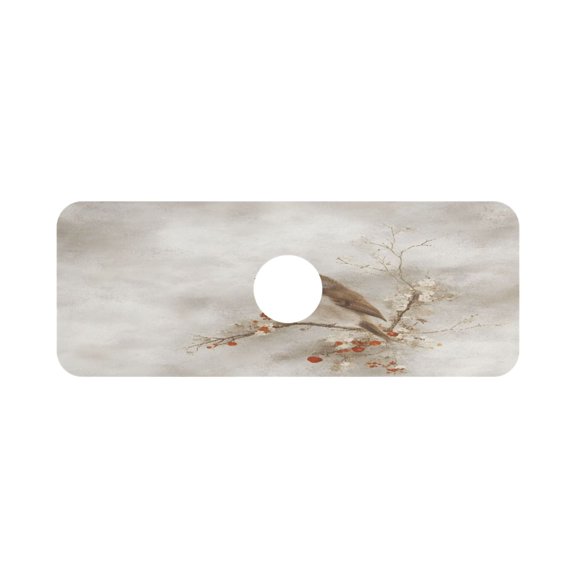 Ink Painting Single Compact Faucet Drying Pad 14.7x5.4in Absorbent Mat for Small Sinks, Vanity Countertops