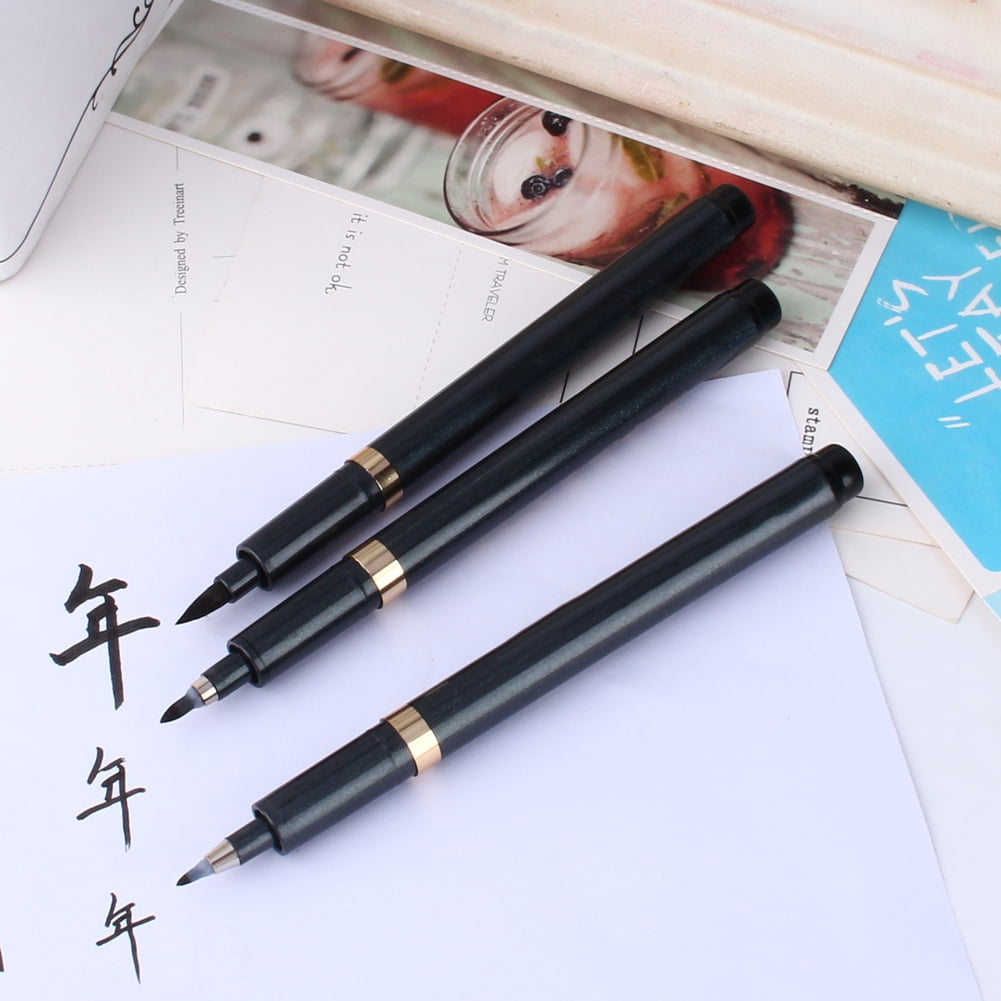 HorBous 10 PCS Chinese Calligraphy Set Inkstone + Writing and Painting  Brush + Ink Block + Seal + Inkpad + Pen Rack + Water Bowl (Basic)