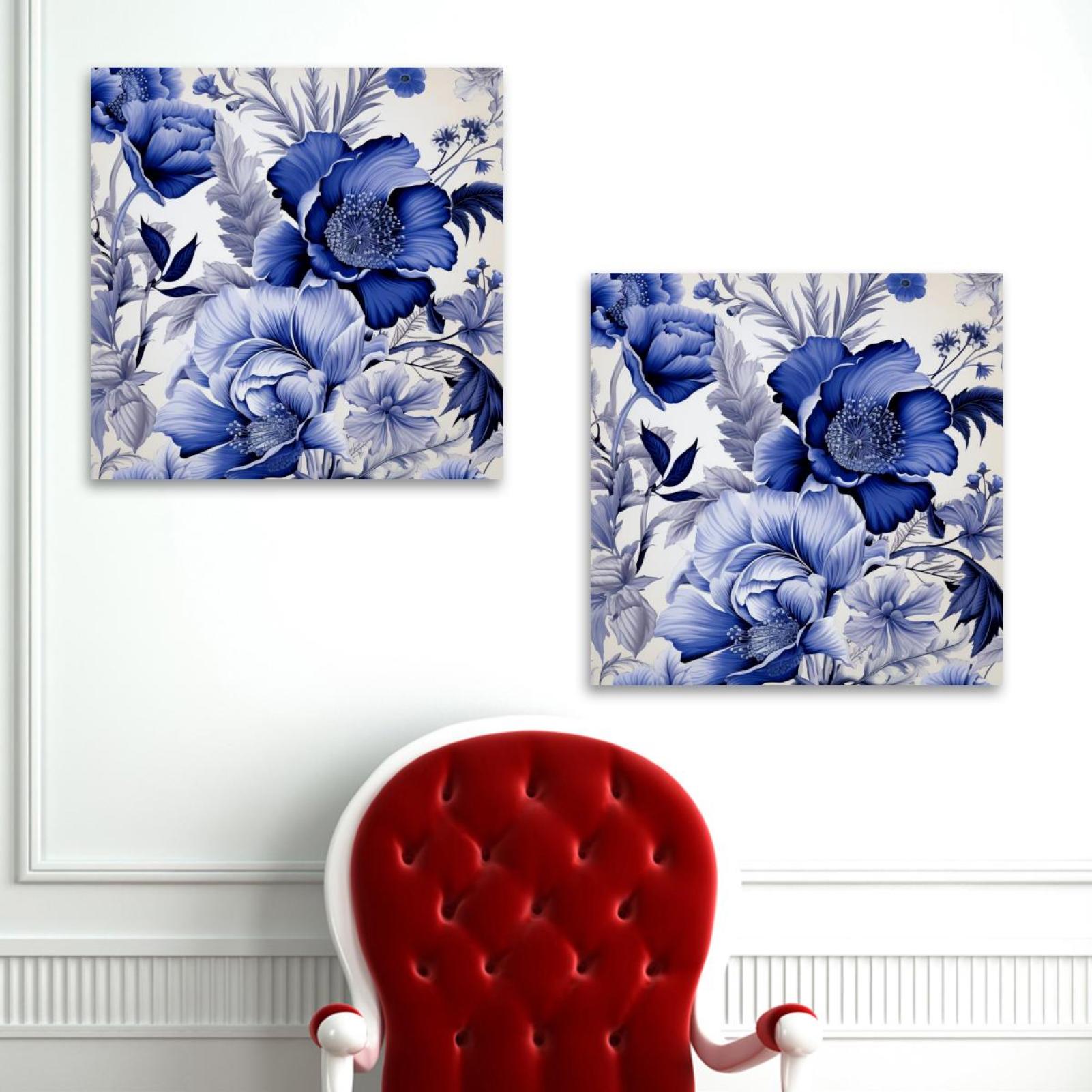 Ink Plant Pattern 2PC Canvas Wall Art Paintings for Living Room Canvas ...