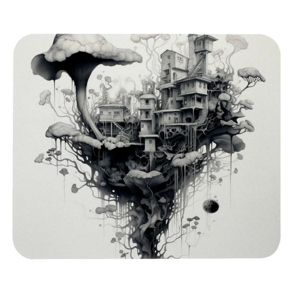Ink Plant Printed Gaming Mousepad Desk Pad, Square 8.3x9.8 Inch Non-Slip Rubber Bottom Mouse Mat for Office and Gaming