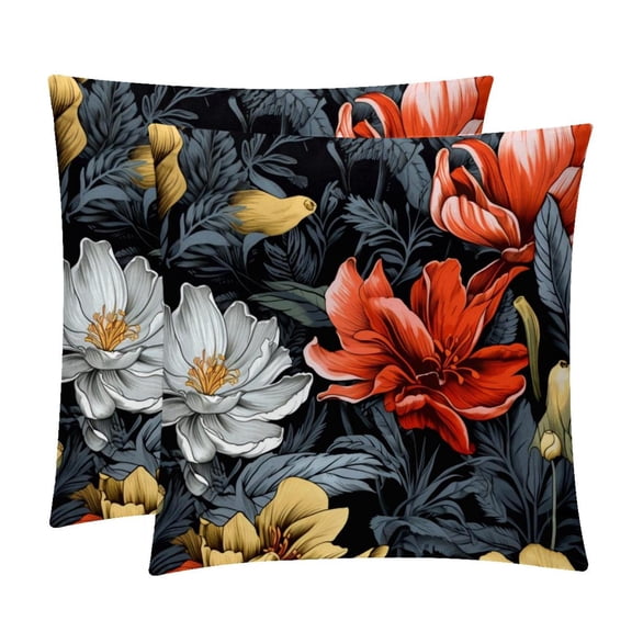 Ink Plants Pillow Covers Inserts - Set of 2 Chair Pillow Covers, Decorative Pillows - Available in 16x16, 18x18, and 20x20 Inches with Unique Patterns for Any Occasion