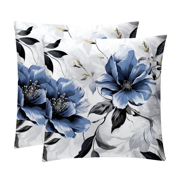 Ink Plants Pillow Covers Inserts Set with Unique Patterns - 16x16, 18x18, 20x20 Inches - 2 Pack Decorative Throw Pillow Covers for Home Decor and More