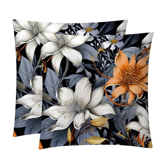 Ink Plants Pillow Covers - Set of 2 - 16x16, 18x18, 20x20 Inches - Unique Patterns for Various Occasions - Decorative Throw Pillowcases for Home Decor