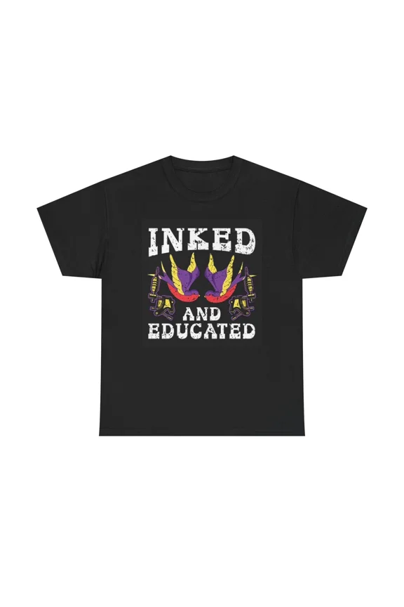 Ink Pride Inked And Educated Retro Tattoo Culture Smart Attitude Art Unisex T-Shirt up to size 5XL