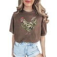 thumbnail image 1 of Ink Printed Camo Rooster Shirt for Women Farm Wife Graphic Tee Country Homestead Gift Blue Jean Shirt Adult Large, 1 of 8
