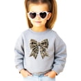 thumbnail image 1 of Ink Printed Image NOT Fabric and Pearls Camo Coquette Bow with Pearl Trim Sweatshirt Gray Sweatshirt Youth XS, 1 of 9