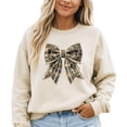 thumbnail image 1 of Ink Printed Image NOT Fabric and Pearls Camo Coquette Bow with Pearl Trim Sweatshirt Sand Sweatshirt Adult Medium, 1 of 8
