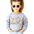 thumbnail image 1 of Ink Printed Image NOT a Quilt Patch - 3 Bunnies Easter Patchwork Pullover Gray Sweatshirt Youth Large, 1 of 8
