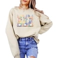 thumbnail image 1 of Ink Printed Image NOT a Quilt Patch - 3 Bunnies Easter Patchwork Pullover Sand Sweatshirt Adult X-Large, 1 of 7