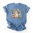thumbnail image 1 of Ink Printed Image NOT a Quilt Patch - Camo Bunny Trio Easter Graphic Tee Blue Jean Shirt Adult Large, 1 of 8