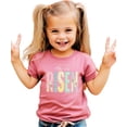 thumbnail image 1 of Ink Printed Image NOT a Quilt Patch Easter He Is Risen Shirt for Girls - Christian Spring Tee Mauve Shirt 18 Months, 1 of 8