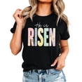 thumbnail image 1 of Ink Printed Image NOT a Quilt Patch Easter He Is Risen Shirt for Women Christian Spring Tee Black Shirt Adult Small, 1 of 7