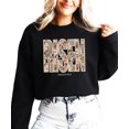 thumbnail image 1 of Ink-Printed Pearls He Is Risen Christian Sweatshirt for Women - Floral Easter Pullover Black Sweatshirt Adult Small, 1 of 7