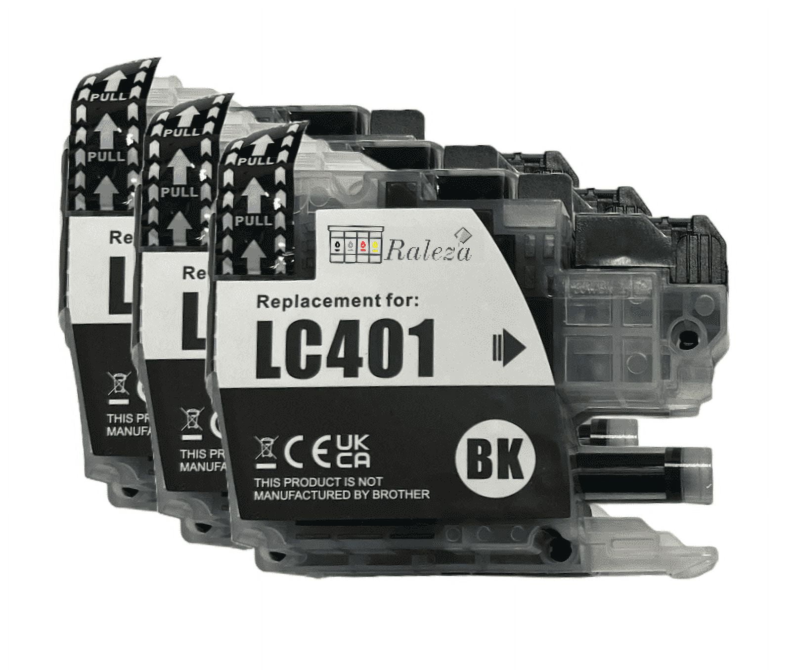 Ink Printer Cartridge for Brother MFC-J1010DW/MFC-J1170DW, Black, LC401 LC 401, 3 Pack