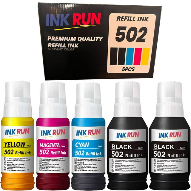 Ink Refill Bottles Compatible with Epson T522 502 EcoTank ET2720 ET