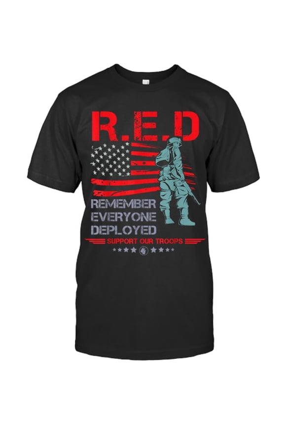 Red Friday Military Deployment Support Graphic T-Shirt, Dark Heather, XL