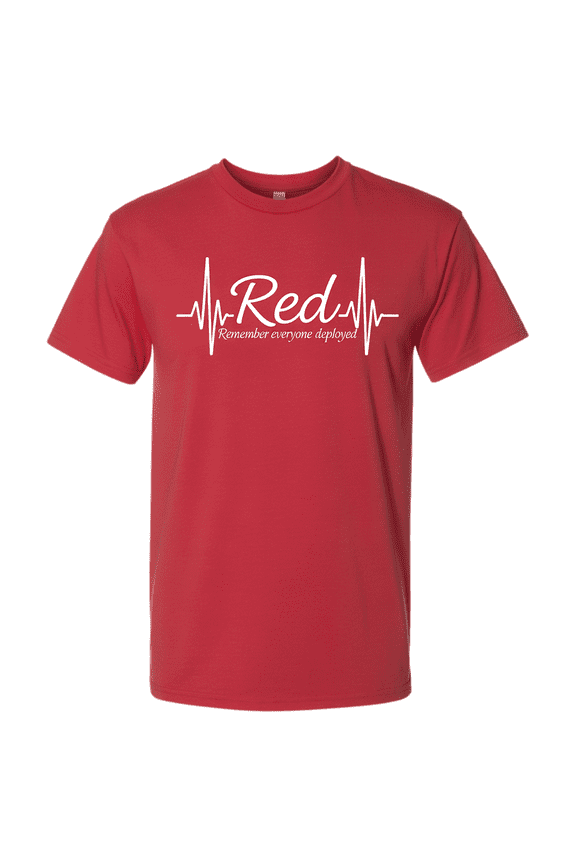 Soft Breathable 100% Cotton Red Graphic T-Shirt, Classic Crew Neck Style