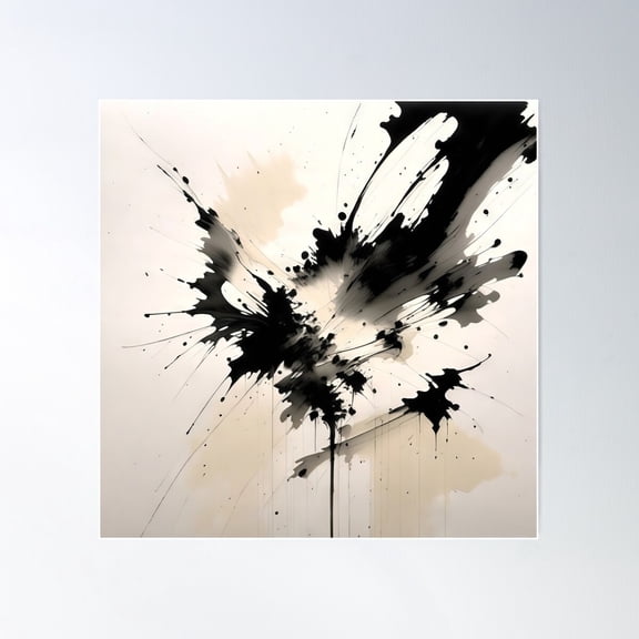 Ink Splatter 2 Poster Wall Art, Modern Wall Decor For Living Room Bedroom, 30x30 UNFRAMED