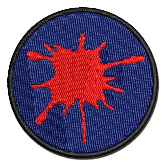 Ink Splatter Applique Multi-Color Embroidered Hook & Loop Patch - 3.5 Inch Large