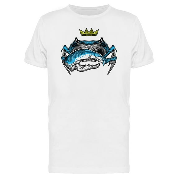 Ink Style Blue Crab King T-Shirt Men -Image by Shutterstock, Male 4X-Large