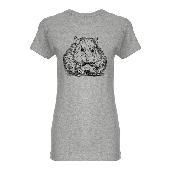 Ink Style Hamster Shaped T-Shirt Women -Image by Shutterstock, Female Small