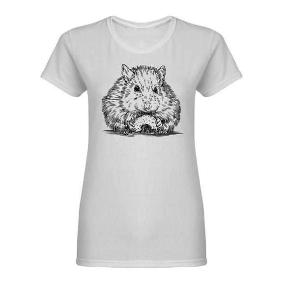 Ink Style Hamster Shaped T-Shirt Women -Image by Shutterstock, Female x-Large