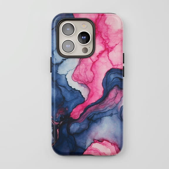 Ink Swirl For All iPhone Series Protective Phone Case Pink Blue