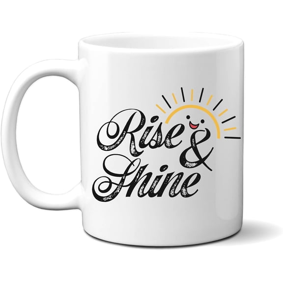 Ink Trendz Rise & Shine Coffee Mug -11 Oz. Ceramic Coffee Mug, Boho Funny Cute Mug Gag gift (Rise & Shine)