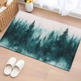 thumbnail image 1 of Ink Turquoise Forest Bathroom Rug Washable 2x3 Entryway Rug Non Slip Ombre Tree Abstract Art Front Door Mat Low Pile Indoor Doormat Throw Floor Carpet for Kitchen Bedroom Entrance, 1 of 8