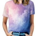 thumbnail image 1 of Ink Wash Blending T Shirts Basic T-Shirt Short Sleeve Ladies Tee Shirt Summer Graphic Clothing, 1 of 5