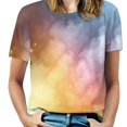thumbnail image 1 of Ink Wash Blending T-Shirts Casual T-Shirt Short Sleeve Women Trendy Tshirt Beach Custom Tops, 1 of 5