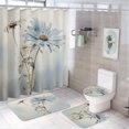 thumbnail image 1 of Ink Wash Daisy 4 Pcs Shower Curtain Sets with Rugs Include Waterproof Shower Curtain Non-Slip Rug Toilet Lid Cover Bath Mat Daisy Spring Summer Bloom Floral Waterproof Shower Curtain, 1 of 8