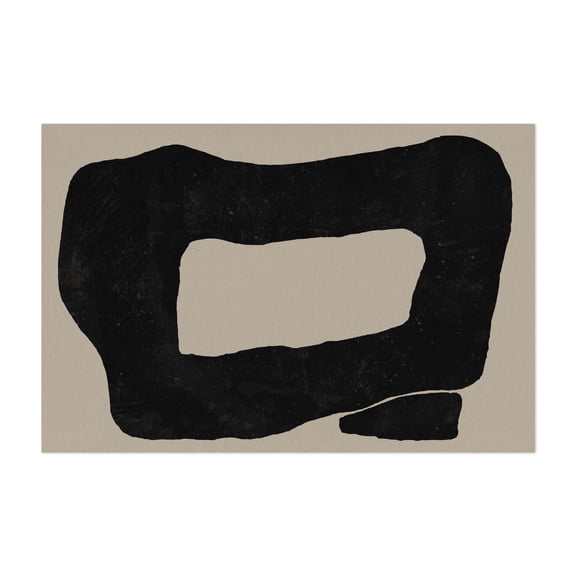 Ink Work 010 - Painting Abstract Minimalist Modern Art Geometric Black and White Silhouette Unframed Wall Art Print 4 x 6 inches