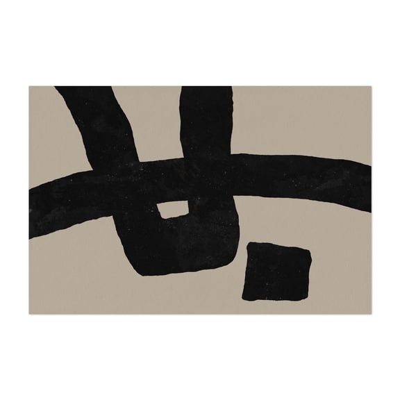 Ink Work 011 - Painting Abstract Minimalist Modern Art Geometric Black and White Pattern Line Art Unframed Wall Art Print 24 x 36 inches