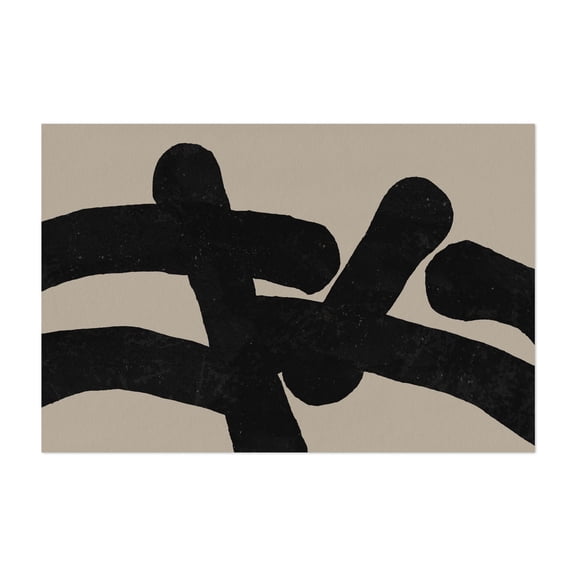 Ink Work 013 - Painting Abstract Minimalist Modern Art Geometric Black and White Line Art Pattern Unframed Wall Art Print 20 x 28 inches