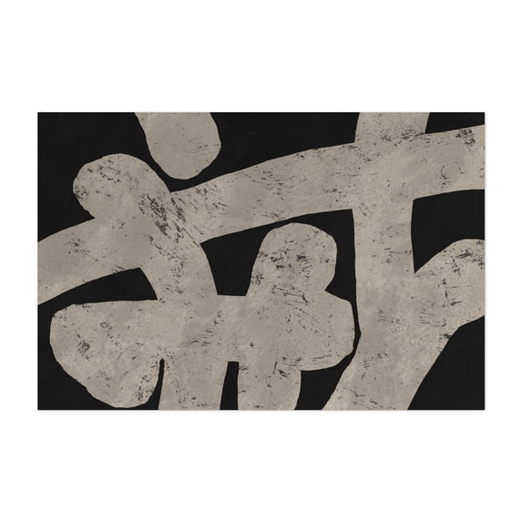 Ink Work 016 - Painting Abstract Modern Art Geometric Minimalist Black and White Pattern Unframed Wall Art Print 4 x 6 inches