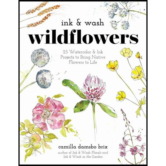 Ink & Wash Wildflowers: 25 Watercolor & Ink Projects to Bring Native Flowers to Life, (Paperback)