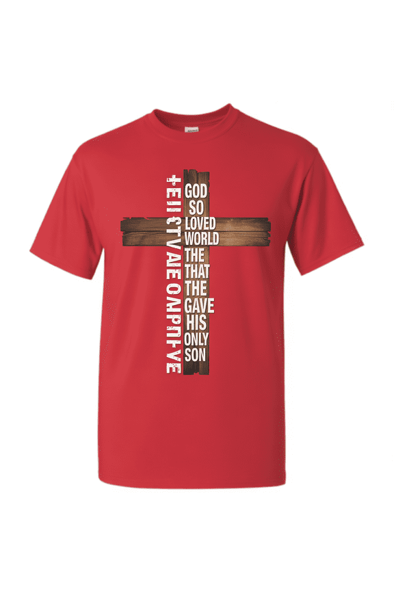 Ink and Soul Religious Cross Graphic Red Friday Christian Deployment Awareness T-Shirt Red