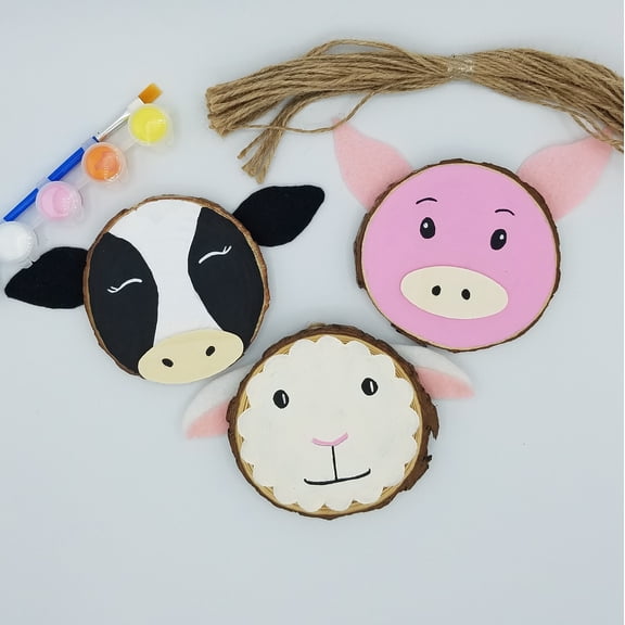 Ink and Trinket Kids Farm Animals Craft Kit, Paint Your Own