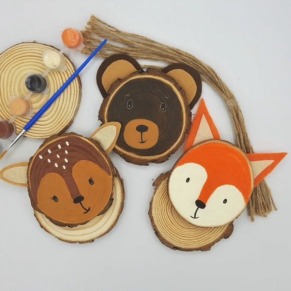 Ink and Trinket Kids DIY Woodland Creatures Craft Kit, Paint Your Own