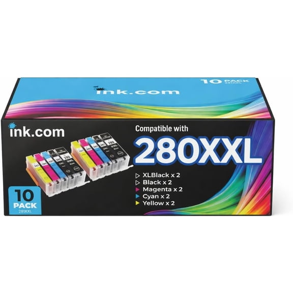 Ink .com 280XXL & 281XXL Ink Cartridge 10-Pack Compatible With Canon PIXMA TR8620a, TR8520, TR8620, TR8600, TR7520, TS Series Printers